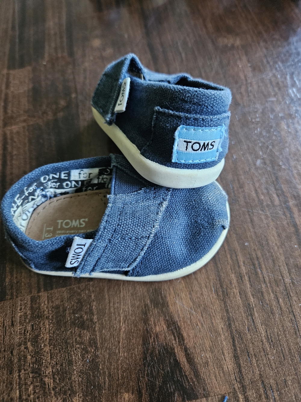 TOMS Toddler Navy Canvas Slip-On Shoes